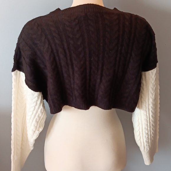 Brave Soul London cropped cable knit sweater - Picture 3 of 6